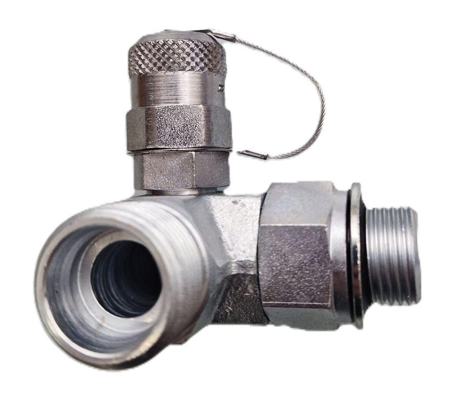 Winkelverschraubung mit  Prüfanschluss