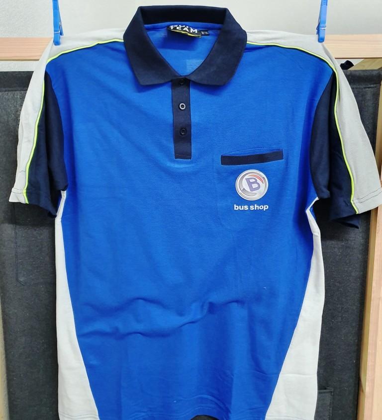 TG. M / POLO TRICOLORE WORKTEAM 65% POL 35% COT.