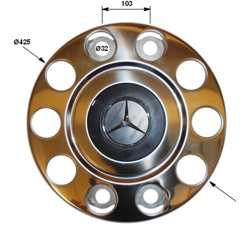 Copridado ruota in acciaio inox con stella MB